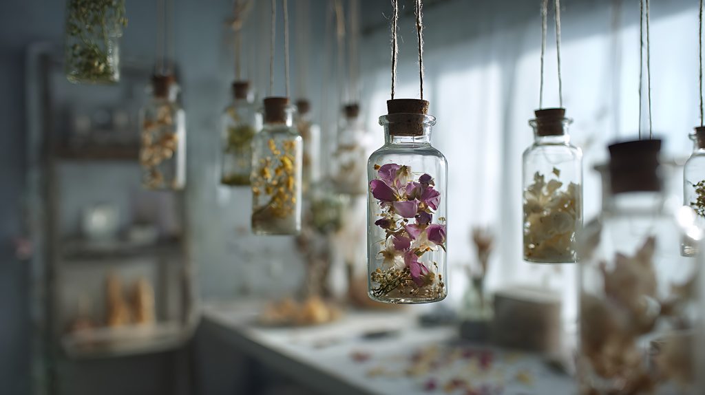 vase suspendu décoration bouteilles en verre