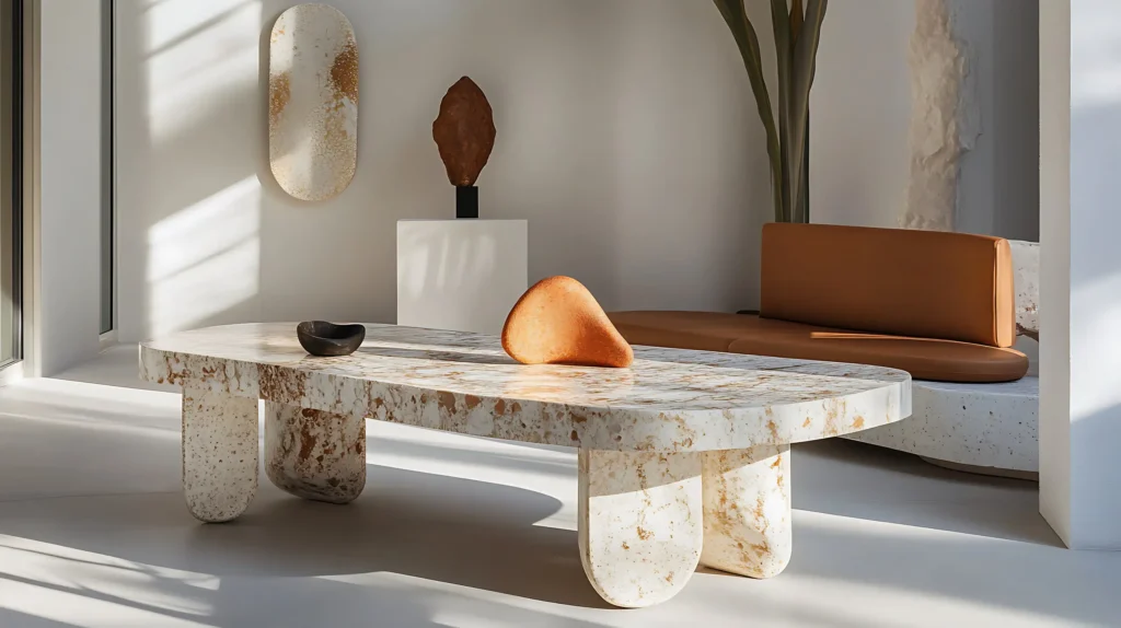 Table basse travertin